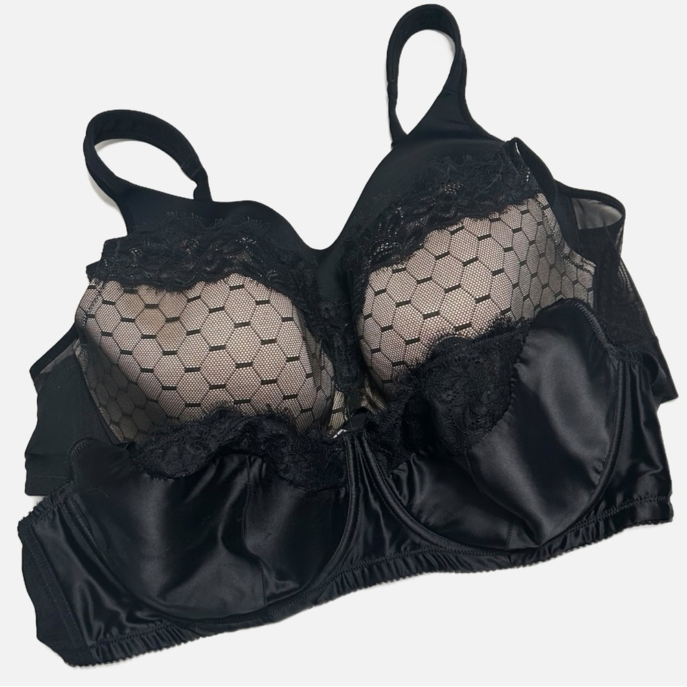 3pc Black Bra Bundle Sz. 44C 2X • Torrid • Cacique • Rhonda Shear • Like New Lot